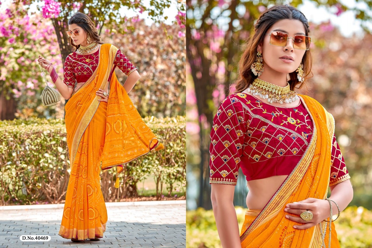 Vishala 2 By 5D Designer Viscose Border Chiffon Sarees Wholesale Market In Surat